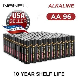 NANFU AA 96 PC Alkaline Batteries • 1.5V • 10 Year Shelf-life • Non-Rechargeable